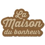 Dcoration murale en bois La maison du bonheur 50 cm