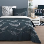 Parure de lit bleue baleine 220 x 240 cm