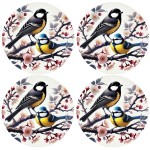 Set de 4 dessous de verres oiseaux Cbkreation