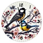 Horloge en verre oiseaux 29 cm