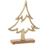 Sapin dcoratif en aluminium Or 25 cm