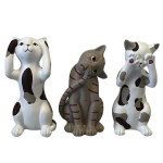 Figurines 3 chats de dcoration en rsine