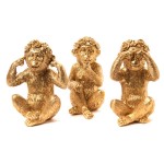 Statuettes de dcoration trio de singes Frida 14 cm