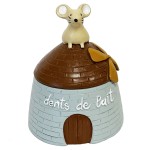 Petite boite  dents de lait souris sur un petit moulin gris