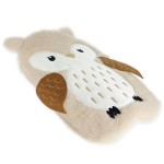 Bouillotte hibou en fourrure beige pour enfant