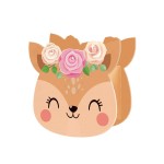 Tirelire biche avec couronne de roses