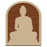 Dcoration murale en bois Bouddha 50 cm