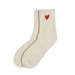 Paire de Chaussettes Pailletes Beige et Or avec Petit Cur