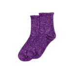 Paire de chaussettes paillettes  feston violet