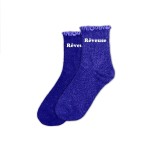 Paire de chaussettes paillettes  feston rveuse bleu