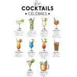 Autocollant mural cocktails clbres