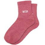 Paire de chaussettes paillettes wesh rose