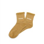 Paire de chaussettes pour fillette paillettes  feston orange