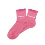 Chaussettes Princesse pour fillette paillettes  feston rose