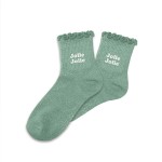 Chaussettes Jolie jolie pour fillette paillettes  feston vert