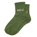 Paire de chaussettes paillettes rebelle verte