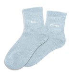 Paires de chaussettes dpareilles bleu ciel Girl Power