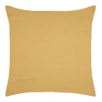 Taie d'oreiller unie moutarde en coton percale 63 x 63 cm