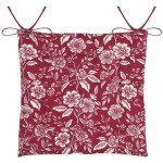 Coussin de chaise Bibury floral rouge en coton