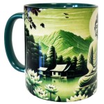 Mug en cramique sagesse de bouddha vert sapin - CBKreation