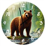 Horloge en verre grizzli 29 cm