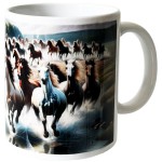 Mug en cramique chevaux au galop - Cbkreation