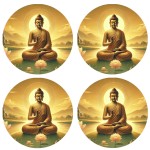 Set de 4 dessous de verres srnit de bouddha Cbkreation