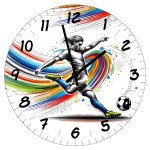 Horloge en verre footballeur 29 cm