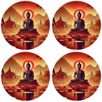 Set de 4 dessous de verres sagesse de bouddha Cbkreation