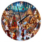 Horloge en verre lutins de Nol 29 cm