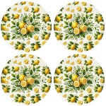 Set de 4 dessous de verres citrons Dim : 9.5 cm x 9.5