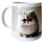 Mug en cramique blanche chat persan