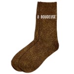 Paire de chaussettes paillettes boudeuse marron