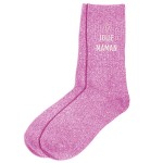 Paire de chaussettes paillettes jolie maman rose