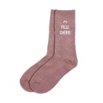 Paire de chaussettes paillettes fille chrie rose