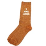 Paire de chaussettes  paillettes Mamie d'Amour Orange