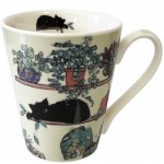 Tasse en porcelaine Chat et plantes par Kiub