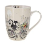 Tasse en porcelaine chat  vlo dans Paris 340 ml