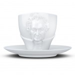 Tasse Johann Wolfgang von Goeth avec sa sous tasse en porcelaine