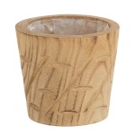 Cache pot en bois naturel 15 cm