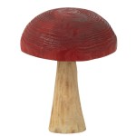 Champignon rouge dcoratif en bois 39 cm