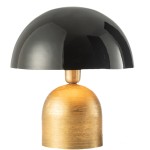 Lampe champignon noir et or 36 cm