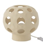 Lampe globe en pierre beige 23 cm