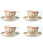 Coffret de 4 tasses  th avec sous tasse casse noisette