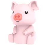 Veilleuse petit cochon rose  dfilement de couleurs 9 cm