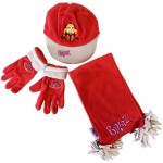 Ensemble rouge casquette, charpe et gants polaire Bratz