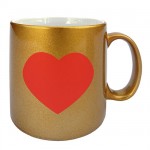 Tasse en cramique dor Coeur by Cbkreation