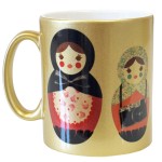 Tasse en cramique dore poupes russes cbkreation