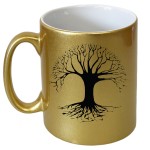 Tasse dore en cramique Arbre de Vie par Cbkreation