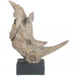 Statuette Rhinocros en rsine naturelle